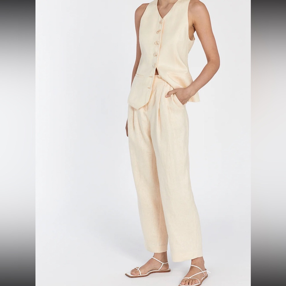 DISSH Cream Lined Linen Pants